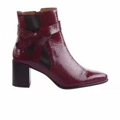 Boots Femme - MAJORELLE - Rouge Bordeaux Verni Rouge